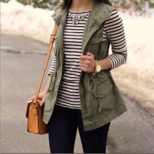 Per Se Anorak Utility Vest Army Green Size 1X